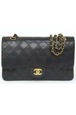 Chanel Vintage Vintage Tassen Pre-owned Medium Double Flap Bag Black -Goedkope Chanel Vintage winkel 47976842fe778e42e1feefbbfd8415aa