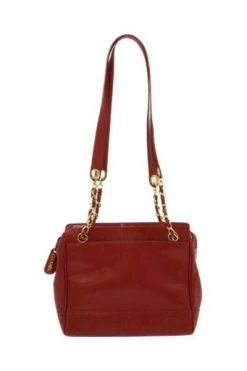 Chanel Vintage Vintage Tassen Pre -owned Leather Tote Red