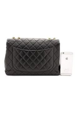 Chanel Vintage Vintage Tassen Pre-owned Large Chain Shoulder Bag Flap Black