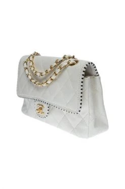 Chanel Vintage Vintage Tassen Pre-owned Leather Chanel-bags White -Goedkope Chanel Vintage winkel 4aff12f6ddba22281f451a5533215d04