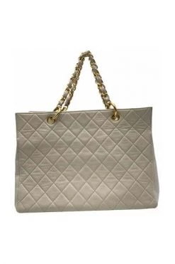 Chanel Vintage Vintage Tassen Pre-owned Quilted Grand Shopping Tote GST 1997 Beige -Goedkope Chanel Vintage winkel 4b9ab5f679a41bcc037b2d983c4917e4 1