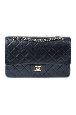 Chanel Vintage Vintage Tassen Pre-owned Medium Double Flap Bag Black