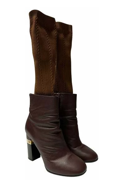 Chanel Vintage Vintage Schoenen Pre-owned Sock Ankle Boots Brown 6 Chanel Vintage Vintage Schoenen Pre-owned Sock Ankle Boots Brown - Afbeelding 6