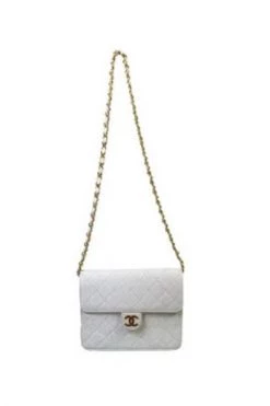 Chanel Vintage Vintage Tassen Pre-owned Leather Flap Bag White -Goedkope Chanel Vintage winkel 50b8a8cfacc0ad994d458c5a65b92325