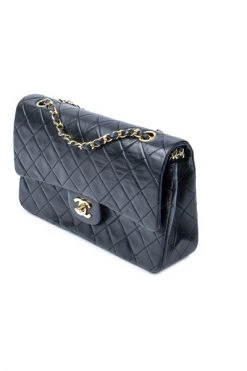 Chanel Vintage Vintage Tassen Pre-owned Medium Double Flap Bag Black