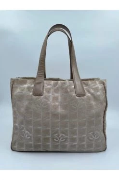 Chanel Vintage Vintage Tassen Pre-owned Nylon Chanel-bags Beige