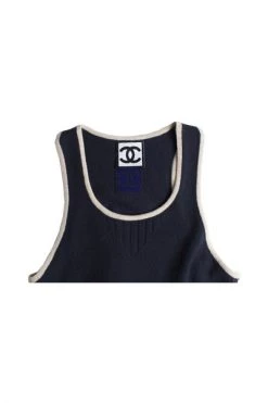 Chanel Vintage Vintage Jurken Pre-owned Cashmere Dress With Pouch Pocket Blue -Goedkope Chanel Vintage winkel 56c82b5635d32b42457f3cfffdf34057