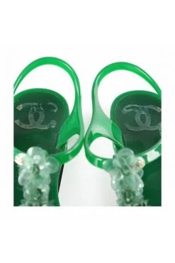 Chanel Vintage Vintage Schoenen Pre-owned Sandals Green -Goedkope Chanel Vintage winkel 58799995999c1d470e3fc739ebb70679