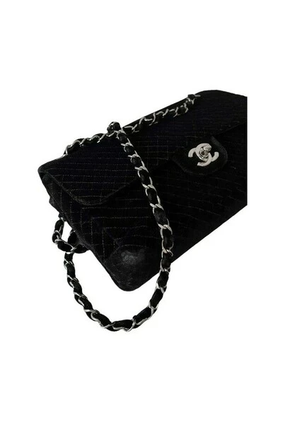 Chanel Vintage Vintage Tassen Pre-owned Black Leather Chanel Flap Bag Black 2 Chanel Vintage Vintage Tassen Pre-owned Black Leather Chanel Flap Bag Black - Afbeelding 2