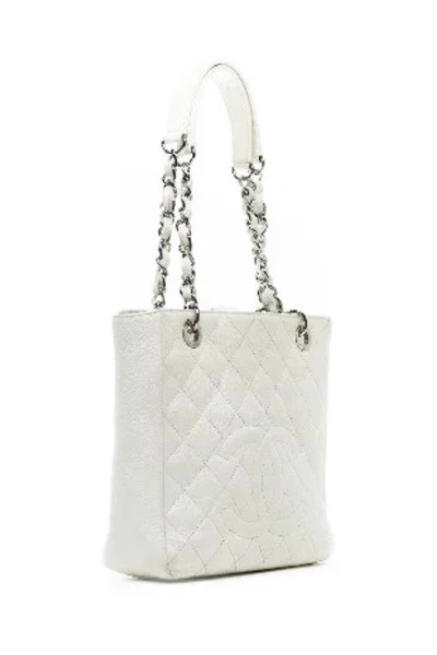 Chanel Vintage Vintage Tassen Pre-owned Leather Chanel-bags White 4 Chanel Vintage Vintage Tassen Pre-owned Leather Chanel-bags White - Afbeelding 4