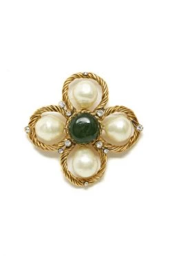 Chanel Vintage Vintage Sieraden Pre-owned Brooch Yellow