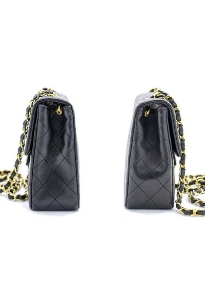 Chanel Vintage Vintage Tassen Pre-owned Mini Square Small Chain Shoulder Bag Crossbody Quilt Black 5 Chanel Vintage Vintage Tassen Pre-owned Mini Square Small Chain Shoulder Bag Crossbody Quilt Black - Afbeelding 5