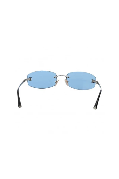 Chanel Vintage Vintage Accessoires Pre-owned Sunglasses Blue 4 Chanel Vintage Vintage Accessoires Pre-owned Sunglasses Blue - Afbeelding 4
