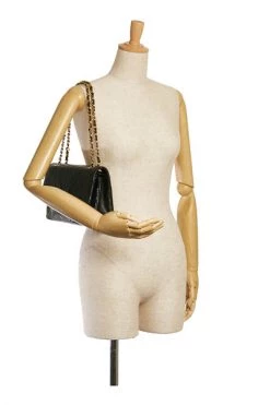 Chanel Vintage Vintage Tassen Pre-owned Medium Double Flap Bag Black