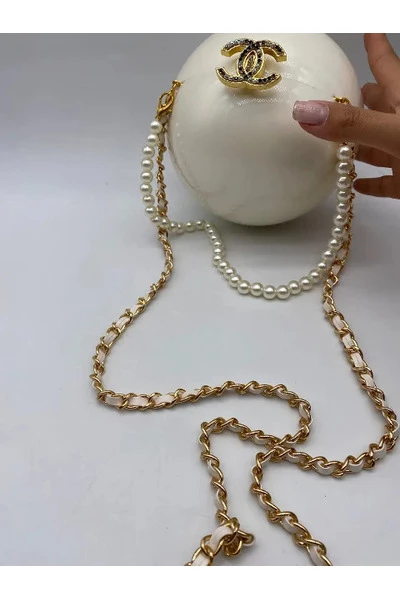 Chanel Vintage Vintage Tassen Pre-owned Glass Chanel-bags Beige 4 Chanel Vintage Vintage Tassen Pre-owned Glass Chanel-bags Beige - Afbeelding 4