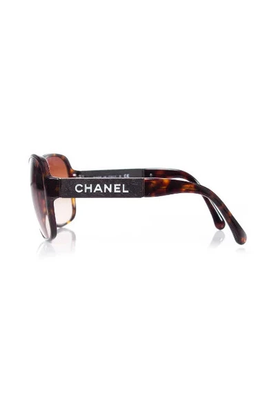Chanel Vintage Vintage Accessoires Pre-owned Plastic Sunglasses Brown 3 Chanel Vintage Vintage Accessoires Pre-owned Plastic Sunglasses Brown - Afbeelding 3