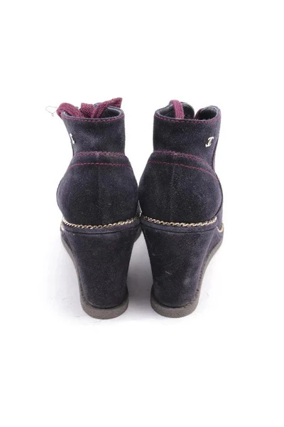 Chanel Vintage Vintage Schoenen Pre-owned Leather Boots Purple 2 Chanel Vintage Vintage Schoenen Pre-owned Leather Boots Purple - Afbeelding 2