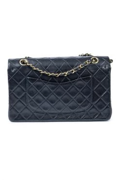 Chanel Vintage Vintage Tassen Pre-owned Medium Double Flap Bag Black