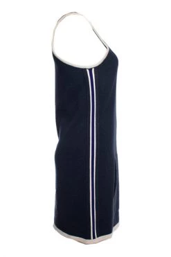 Chanel Vintage Vintage Jurken Pre-owned Cashmere Dress With Pouch Pocket Blue