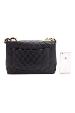 Chanel Vintage Vintage Tassen Pre-owned Large Chain Shoulder Bag Flap Black -Goedkope Chanel Vintage winkel 640a2da078d2c99d5a85eb66d31d67b1