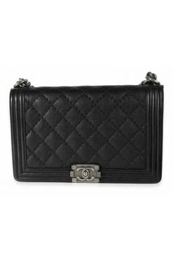 Chanel Vintage Vintage Tassen Chanel Black Quilted Whipstitch Calfskin New Boy Bag 4021190 Black -Goedkope Chanel Vintage winkel 6551eea94414537e5b761f3383e5b5e3