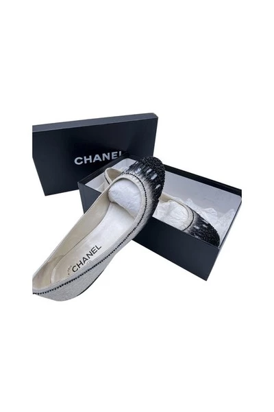 Chanel Vintage Vintage Schoenen Pre-owned Flats White 2 Chanel Vintage Vintage Schoenen Pre-owned Flats White - Afbeelding 2