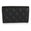 Chanel Vintage Vintage Accessoires Quilted Caviar Flap Card Holder Wallet Black