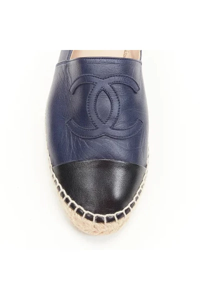 Chanel Vintage Vintage Schoenen Pre-owned Leather Espadrilles Blue 4 Chanel Vintage Vintage Schoenen Pre-owned Leather Espadrilles Blue - Afbeelding 4