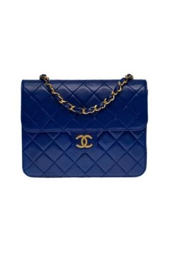 Chanel Vintage Vintage Tassen Pre-owned Leather Chanel-bags Blue -Goedkope Chanel Vintage winkel 69088b98bcd70ffbea39ea4a374fd268