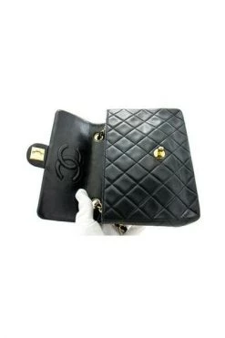 Chanel Vintage Vintage Tassen Pre-owned Leather Flap Bag Black -Goedkope Chanel Vintage winkel 6bc5fd1c3c71ddc42cf1bc3779907b1e