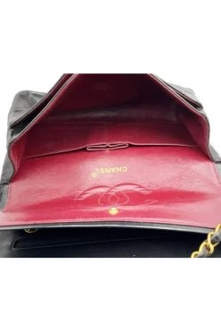 Chanel Vintage Vintage Tassen Pre-owned Medium Double Flap Bag Black