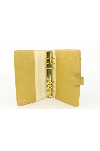 Chanel Vintage Vintage Accessoires Pre-owned Leather Home-office Yellow 1 Chanel Vintage Vintage Accessoires Pre-owned Leather Home-office Yellow