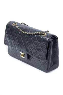 Chanel Vintage Vintage Tassen Pre-owned Medium Double Flap Bag Black -Goedkope Chanel Vintage winkel 7160cced52be3feaab5ef45e097ea943