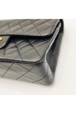 Chanel Vintage Vintage Tassen Black Leather Chanel Flap Bag Black -Goedkope Chanel Vintage winkel 7293c74641caaec7fdb26007cdb71863