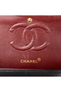 Chanel Vintage Vintage Tassen Pre-owned Medium Double Flap Bag Black