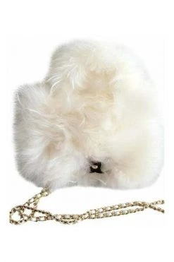 Chanel Vintage Vintage Tassen Pre-owned Chanel Runway Couture White Fur Leather Top Handle Cross Body Bag White -Goedkope Chanel Vintage winkel 752066960341ffb534ba975623c88190