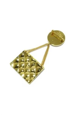 Chanel Vintage Vintage Sieraden Pre-owned Metal Brooches Yellow