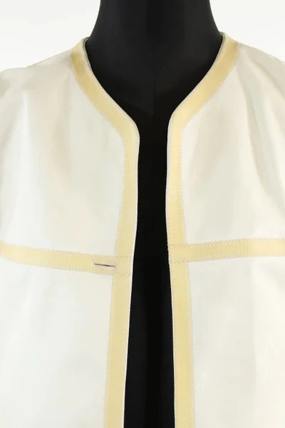 Chanel Vintage Vintage Jassen Pre-owned Leather Outerwear White 3 Chanel Vintage Vintage Jassen Pre-owned Leather Outerwear White - Afbeelding 3