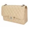 Chanel Vintage Vintage Tassen Chanel Beige Quilted Caviar Jumbo Classic Double Flap Bag 79973 Beige