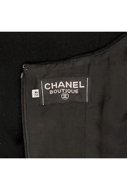 Chanel Vintage Vintage Jurken Pre-owned Vintage 1990s Corset Dress In Wool Black