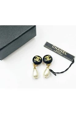 Chanel Vintage Vintage Sieraden Pre-owned Pearl Chanel-jewelry Black