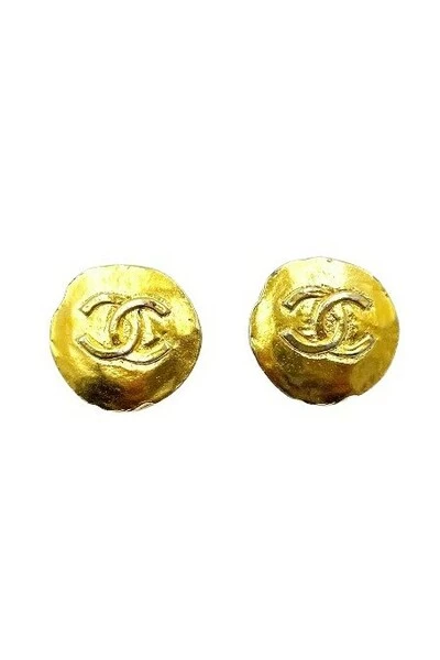 Chanel Vintage Vintage Sieraden Pre-owned Metal Earrings Yellow 3 Chanel Vintage Vintage Sieraden Pre-owned Metal Earrings Yellow - Afbeelding 3