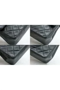 Chanel Vintage Vintage Tassen Pre-owned 2.55 Double Flap Medium Chain Shoulder Bag Lambskin Black