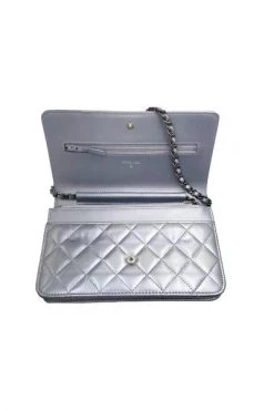 Chanel Vintage Vintage Tassen Pre-owned Leather Chanel-bags Gray