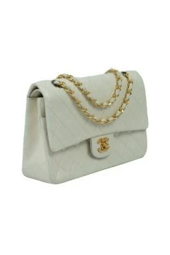 Chanel Vintage Vintage Tassen Pre-owned Timeless Vintage Medium Bag White