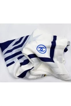 Chanel Vintage Vintage Accessoires Pre-owned Cotton Scarves Blue -Goedkope Chanel Vintage winkel 84ef0f497dde76798ddf9fb709554b6f