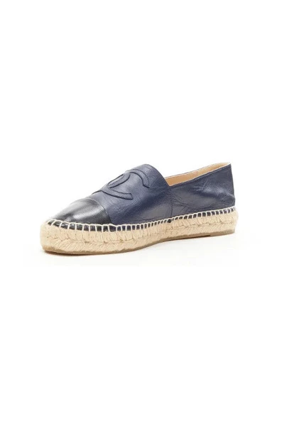 Chanel Vintage Vintage Schoenen Pre-owned Leather Espadrilles Blue 2 Chanel Vintage Vintage Schoenen Pre-owned Leather Espadrilles Blue - Afbeelding 2