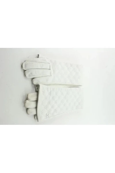 Chanel Vintage Vintage Accessoires Pre-owned Leather Gloves White 3 Chanel Vintage Vintage Accessoires Pre-owned Leather Gloves White - Afbeelding 3