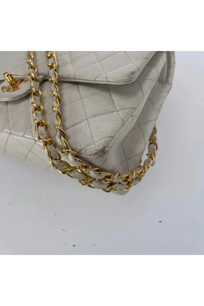 Chanel Vintage Vintage Tassen Pre-owned Leather Chanel-bags White 4 Chanel Vintage Vintage Tassen Pre-owned Leather Chanel-bags White - Afbeelding 4