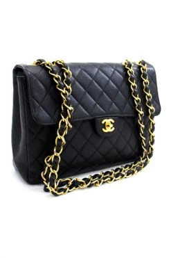 Chanel Vintage Vintage Tassen Pre-owned Large Chain Shoulder Bag Flap Black -Goedkope Chanel Vintage winkel 874c810707055a8ebbb7dad72236e7da